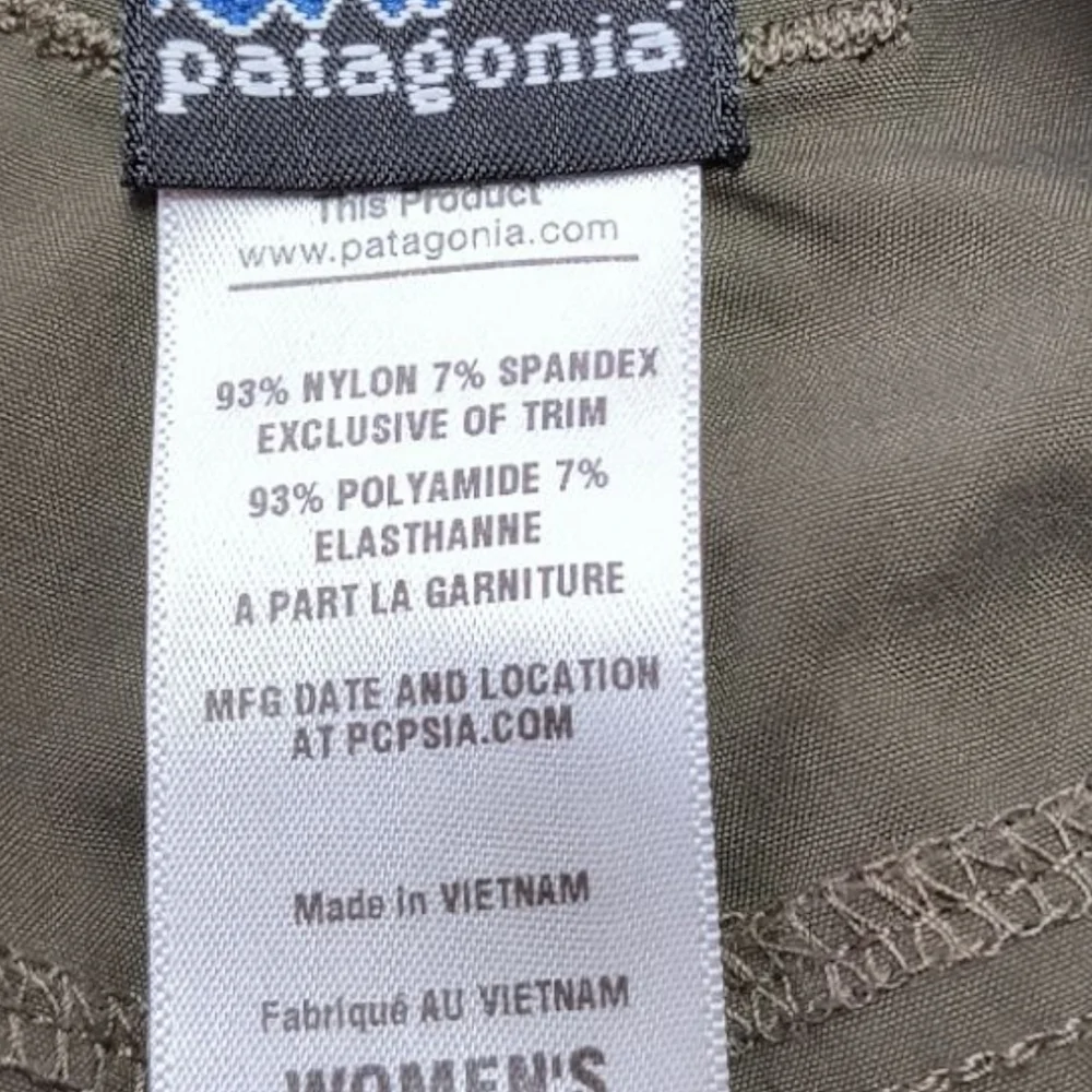 Patagonia Solimar Olive Green Bermuda Cargo Hiking Shorts Size 6